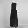 Vestido de lunares con cuello halter transfronterizo estilo europeo y americano 2026 Verano Nuevo Vestido largo sin espalda Vestido estilo vacacional