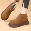Botas altas para mujeres petite, versátiles botas de nieve con suela gruesa, nuevo estilo de invierno 2026, cómodos y cálidos zapatos de algodón con forro de felpa