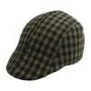 Gorra retro para hombre, boina a cuadros de otoño e invierno, gorra coreana de mediana edad, gorra progresiva informal Joker, venta al por mayor