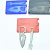 Cuchillo multiusos de acero inoxidable directo de fábrica, cuchillo para comer al aire libre, combinación de cuchillo y tenedor para acampar y barbacoa, vajilla portátil en stock