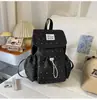Mochila Saco com Tampa Flip-Top de Bolinhas para Mulheres, Estilo Universitário, Bolsa para Faculdade e Trabalho, Mochila Pequena Casual de Viagem de Nicho
