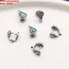 Prata Esterlina S925 Ruyi Turquesa Lápis Lazúli Ágata Vermelha do Sul Fecho Gancho Acessórios Pulseira Pingente Caractere da Fortuna Vintage