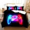 Juego de tres piezas 3D digital nuevo estampado de patrón de control de juego 3D ropa de cama comercio exterior textil para el hogar venta al por mayor transfronteriza