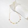 L07 Colgante de Circonita Brillante Estilo Festivo Impresionante Collar de Acero Inoxidable Joyería Estilo Francés Varios Colores