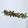 Kangkang Flor Artificial Trepadeira Pequeno Canto Rosa Pendurado na Parede Flor Planta Verde Decoração de Interior Trepadeira Flor Artificial Trepadeira Arranjo de Casamento