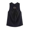 Blusa Top com Gola Estampada, Moda Feminina Transfronteiriça, Novo Modelo para o Ano, Gola Halter, Broche de Outono, Sensação de Tira