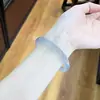 Venta directa del fabricante: Pulsera de Calcedonia Aguamarina para Niñas Jóvenes, Estilo Barra Redonda, Barra de Belleza Tipo Hielo, Alta Calidad de Hielo