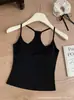 Z90# Venta Caliente Retro Americano Chica Picante Espalda en H Camisola Camiseta sin Mangas Ropa Interior Acolchada Ropa Exterior Casual Lencería para Figura Completa Mujeres