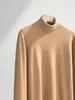 Suéter de cachemira de cuello alto medio para hombre, 100% cachemira de cabra, capa base cálida para otoño e invierno, suéter pullover de punto holgado