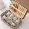 Horno Ru Caqui Ruyi Tetera de Mano Set de Té de Viaje con Tetera de Cerámica Agrietada Logo del Set de Té de Viaje Disponible