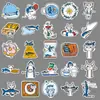 50 adesivos originais de peixe-gato em giz de cera, não violadores, animais de estimação fofos desenhados à mão, adesivos decorativos impermeáveis para copos térmicos