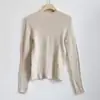 Precio Especial, Sin Devoluciones ni Cambios Suéter de Punto de Lana 100% para Mujer, Cuello Alto, Corte Ajustado, de una Sola Pieza