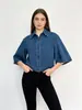 Jaqueta Jeans com Lapela Curta Manga Flare Manga Três Quartos Cardigan Lavado Fábrica de Roupas Femininas Cross-border Atacado