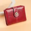 Cartera Retro de Mujer de Nicho Billetera Corta con Cremallera para Monedas Billetera de Moda Hebilla Plegable Porta Tarjetas Fina Venta al por Mayor