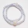 [Atractivo de la Luz de Luna] Pulsera de Agata con Patrón Blanco Azul Nieve Fantasma Natural para Mujer La Más Fácil de Combinar Venta al por Mayor