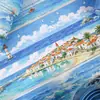 Cinta de Historia Retro: Cartas de la Serie Costa, Pegatinas Decorativas Reutilizables Escénicas para DIY en Diarios, 6 Diseños