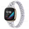 Para correa Fitbit versa3/versa4 sense2 hilo doble fila correa de metal con diamantes en stock