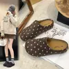 Mules Retro de Suela Gruesa Cerrados para Mujer, Nuevo Estilo Coreano 2026 de Lunares con Punta Redonda Slip-on Perezosos