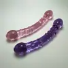 Serie de Puntos de Seda Rosa y Morado Doble Color Pluma Sexual Masturbador de Vidrio