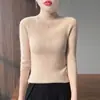 Suéter de Punto Nuevo para Mujer Otoño/Invierno 2026 Transfronterizo, Cuello Medio Alto, Corte Ajustado, Mangas de Tres Cuartos, Capa Base, Venta al por Mayor