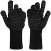 Guantes Retardantes de Llama, Resistentes al Fuego, Resistentes a Altas Temperaturas hasta 800 Grados, Para Barbacoa BBQ, Horno de Microondas, Horneado, Guantes de Silicona Aislantes del Calor Anti-Escaldaduras