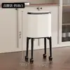 Papelera alta con ruedas para uso en la cocina del hogar, gran capacidad, móvil, lujo ligero, no es necesario agacharse, papelera con tapa