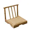 Cadeira Baixa Estilo Zen Japonês Bambu Rattan Cadeira Tatami Uso Doméstico Banquinho Baixo Cadeira de Varanda com Braços Cadeira com Encosto para Beber Chá