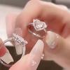 Anillo de Zirconia Ojo de Gato con Espinas de Amor Rosa de Nicho Transfronterizo para Mujer Estilo Dulce y Fresco Temperamento de Moda Anillo Versátil