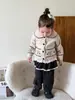 (8.18 Novidades) Cardigã de Tricô para Meninas Outono Novo Estilo Casaco Suéter Infantil Roupas de Bebê Classe A