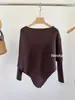 Fábrica de Suéteres Dalan Source Suéter de Punto Irregular con Pliegues y Mangas Murciélago Suelto para Mujer, Top Adelgazante de Manga Larga para Otoño e Invierno