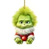 Decoración Popular Navideña Transfronteriza Grinch Bebé Colgante Decoración Árbol de Navidad Colgante Acrílico Plano Pequeño Colgante