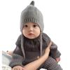 Touca de Lã Tricotada para Bebê Proteção de Orelha de Lã para Bebê Chapéu à Prova de Vento com Proteção de Orelha para Bebê de 6 Meses