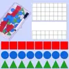 Ferramentas de aprendizado para entender área, formas geométricas do ensino fundamental, matemática terceira série, com unidades magnéticas, materiais de aprendizado e ensino
