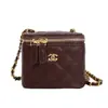 Mini bolso para labiales para mujer, bolso pequeño tipo caja estilo Chanel con cadena de rombos, bolso cruzado decorativo versátil