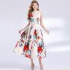Vestido Elegante Estilo Irmã A-Line 2025 Transfronteiriço Sem Mangas Cintura Alta com Recorte Tridimensional na Cintura Saia A-Line
