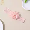 Diadema de Encaje con Flor de Color Sólido de Venta Caliente Transfronteriza Protección de Fontanela para Niños Europeos y Americanos Banda Elástica Suave para el Cabello