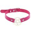 Ei Coleira Bondage de Couro PU Vazada Colar Fivela de Cinto Moderna Street Shooting Boate Sexy Colar Estrela de Cinco Pontas