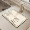 Estera de drenaje para mesa de cocina con rejilla de ajedrez retro, suave barro de diatomeas, vajilla de escritorio, posavasos, lavabo, estera antideslizante