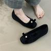 Sapatos de Salto Único com Laço Francês para Mulheres 2025 Nova Coleção de Primavera com Saia Interior Acolchoado Aumento de Altura Brisa Suave Sapatos