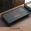 Bandeja de té de piedra negra imitación, juego de té integrado totalmente automático, uso doméstico, adecuado para té kung fu, compatible con placas de inducción, mesa de té grande para sala de estar, material natural
