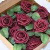 Rosa de Espuma Transfronteiriça Presente Dia da Mulher Caixa de Flores Flor de Rosa Simulada Decoração de Casamento Decoração de Casa para Casamento Amazon