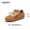 Zapatillas de Entrenamiento Aogushi Dengde para Mujer 2026 Nuevo Otoño/Invierno Cómodas Pies sin Cansancio Marrón Maillard Zapatillas Casuales Deportivas
