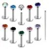 Moda Europeia e Americana Personalizado Rosca Interna Diamante Aço Inoxidável Lábio Unha Nicho Brincos Atacado Transfronteiriço Punk Piercing Joias