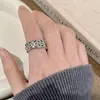 Anel de Flor de Íris Vazada para Mulheres, Estilo de Moda Doce e Descolado, Acabamento Exquisito, Anel Ajustável, Anel de Dedo Hip-Hop Versátil da Moda