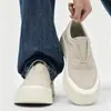 Zapatos de Lona para Hombre para Verano, Zapatillas Casuales Transpirables y Versátiles, Zapatos Deportivos sin Cordones con Suelas Gruesas, Zapatos de Tela Old Beijing que Aumentan la Altura