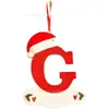 Iniciales Navideñas con Decoración de Letra de Gorro Rojo, Decoración Colgante Navideña DIY, Colgante Personalizado Regalos