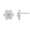 Pendientes de botón de flor con incrustaciones de circonita de plata de ley 925 para mujer Venta caliente de comercio exterior Sentido de diseño tridimensional Adornos de pendientes de lujo ligero Fabricante