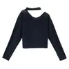 Suéter de punto suelto con cuello halter de un solo hombro y manga larga Neihe 2026 para mujer, Nuevo top de primavera y otoño 258115
