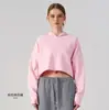Sudadera con capucha corta de cintura alta para mujer para Otoño/Invierno, Chaqueta Deportiva Casual para Yoga al Aire Libre y Fitness