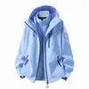 Jaqueta de Montanhismo 3 em 1 Desmontável à Prova de Vento e Impermeável com Forro de Fleece Espesso para Homens e Mulheres, Personalizável com Impressão de Logo